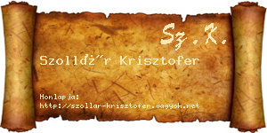 Szollár Krisztofer névjegykártya